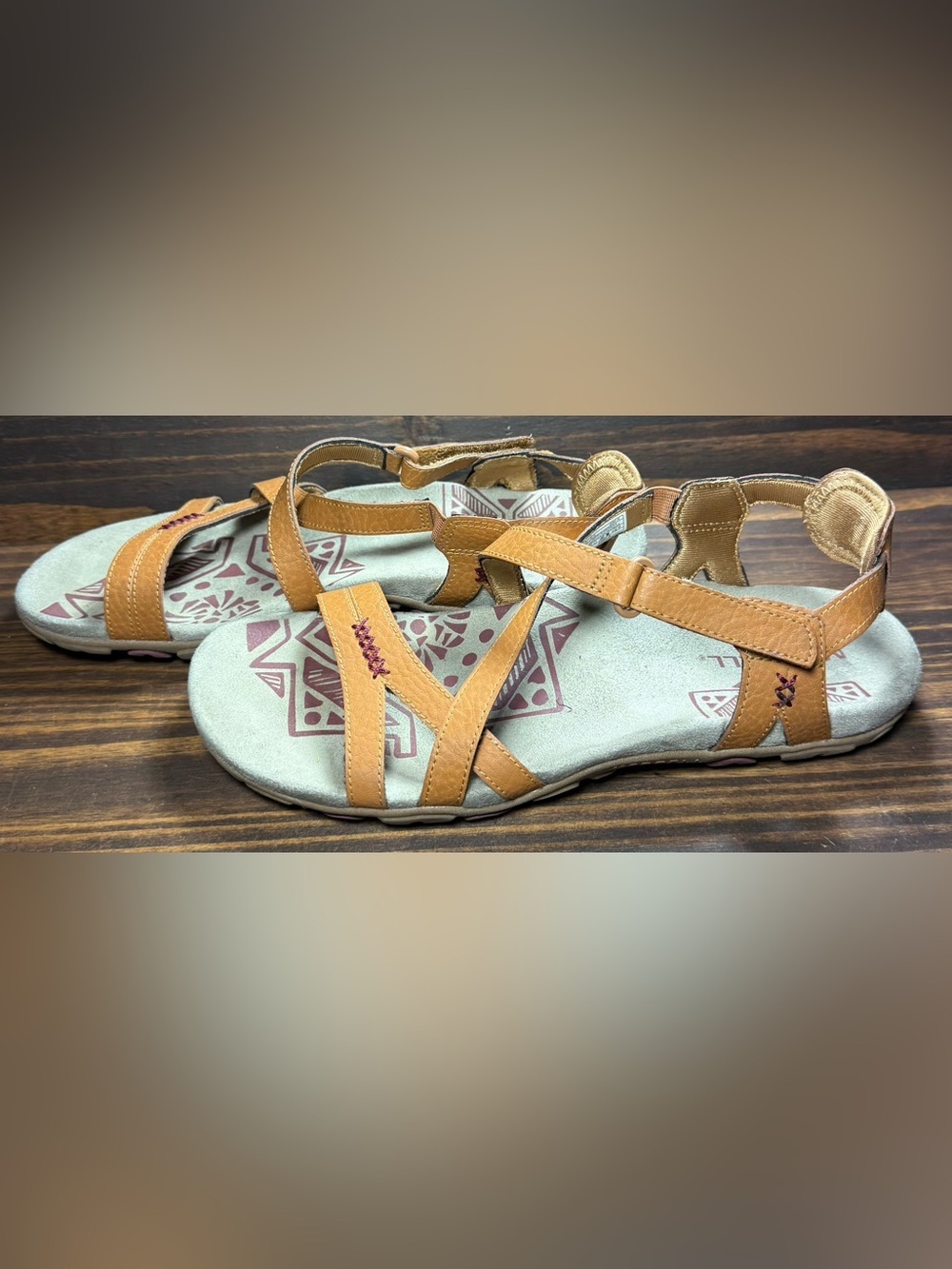 Merrell Terran Ari Lattice Womens Size 9 Shoes Brown Sugar Pomegranate Sandals